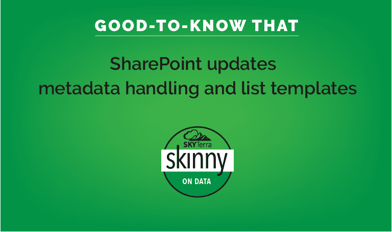SharePoint updates meta data handling and list updates